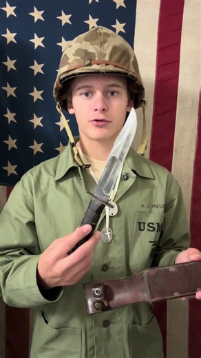 WWII “Ka-Bar” Knife #ww2 #usmc #history #kabar #uniform