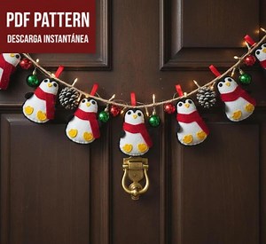 Penguin Garland PDF Pattern | Winter and Christmas Felt Pattern | DIY Christmas Ornament | Penguin Sewing Pattern - Etsy Canada