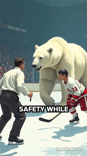 Polar Bear Invades 1950s Hockey Game!