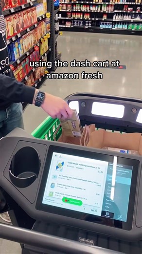 at the Amazon fresh store... #amazonfresh #amazonfreshstore #dashcart #contactless #groceryshopping #fyp