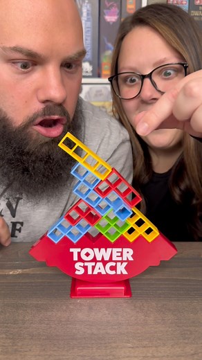 108K views · 1.5K reactions | HOW Did She Do That?! Come Play Tower Stack With Us! #boardgames #couple #fun #gamenight | Games4two | Facebook