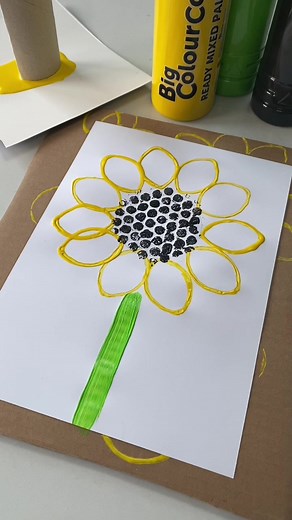 Cardboard Roll Sunflowers for Kids Art Activities