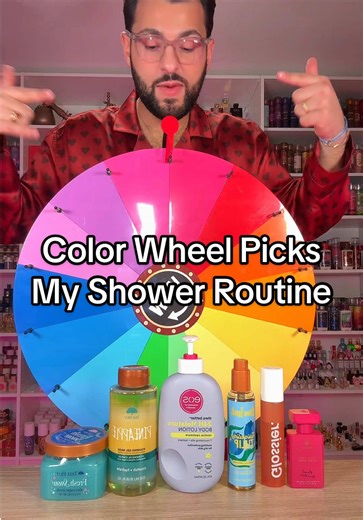 color wheel picks my shower routine #showertok #perfume #colorwheel #challenge #bodycare