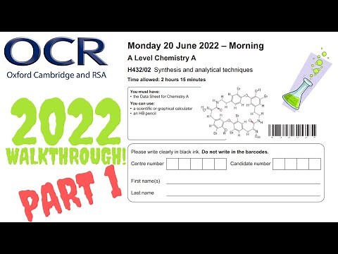 OCR A Level Chemistry 2022 Paper 2 Part 1 (MCQ) Walkthrough