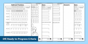Subtract Fractions with the Same Denominator Maths Activity Sheet