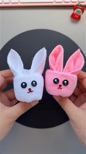 🌸 "DIY Mini Bunny from Towel 🐰 Super Easy & Cute Idea!"#shorts#creativeidea#minibunny#kpop#viral#fyp