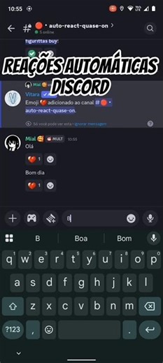 Reações automáticas Discord #bots #botdiscord