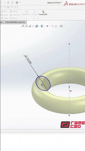 Learn how to make a simple ring in SolidWorks This short tutorial is part of the RAMS CAD.