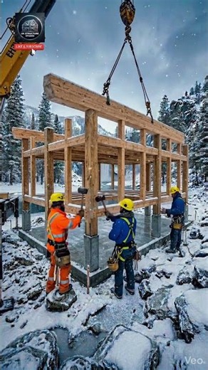 The Ultimate Winter Waterfall Cabin #ukstructurestudio #dreamhome #viral #woodworking #home
