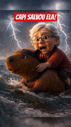 Capi salvou a vovó em plena tempestade 🌧️🐾✨ #naruto #capi