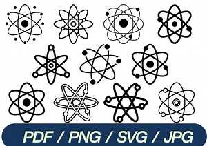 Atom SVG Bundle | Science Graphics, Physics Chemistry Clipart (digital Download) - Etsy