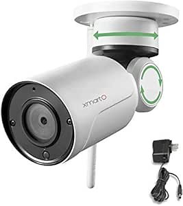 xmartO WP2024 [Pan Tilt & Built-in Audio] Add-on 1080p HD Wireless Pan Tilt Outdoor Security Camera 4mm Lens, 180° Pan and 55° Tilt Remote Control, 4X Digital Zoom and 80' IR Night Vision