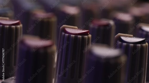 Fixing Sound Frequency Moving Audio Gain Level Up on Mixing Console, Macro Close Up