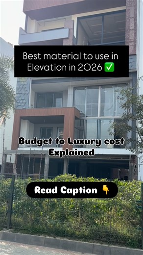 Design Dwellings on Instagram: "Elevation Material Cost Comparison (Material + Labour | ₹/sq.ft.) Planning your elevation? Here’s a quick cost guide from budget to luxury 👇 • Terracotta Tiles – ₹250–₹450 Natural finish | economical & timeless • WPC Panels – ₹180–₹350 Water-resistant | modern | mid-range • HPL Cladding – ₹300–₹600 Premium look | high durability • Laminam / Large Format Exterior Tiles – ₹350–₹700 Sleek | contemporary | luxury feel • Corten / Metal Panels – ₹1,200–₹1,800+ Bold arc