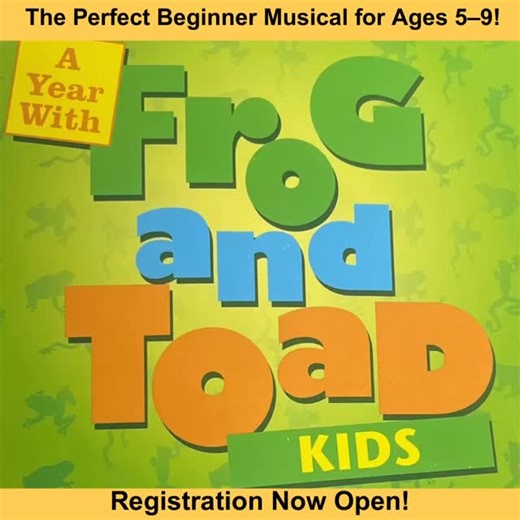 🐸 Ages 5–9! Is your child ready for their first musical? A Year with Frog and Toad KIDS is the PERFECT beginner-friendly show! ✔ 30-minute musical ✔ Simple songs kids love ✔ Gentle choreography ✔ Low-stress, fun, confidence-building ✔ Every child gets a part — no experience needed! Give your young performer a magical start onstage. 💚 🌟 Register now: https://www.academyofmusicandart.com/winter-musical-2026.html | Academy of Music and Art, Inc.