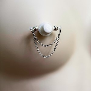 Silver Nipple Chain Non-piercing, Fake Nipple Piercing, Intimate Jewelry, Silver Barbell Nipple Jewelry, Anniversary Gift for Her, Mature - Etsy