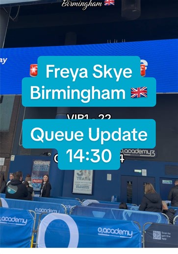 Queue update for Freya Skye in Birmingham at 14:30! @Freya Skye #freyaskye #concert #concerttok #starsaligntour #queue