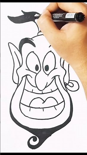 Easy Genie Drawing Tutorial | Step by Step 🧞‍♂️ #shorts #cartooningclub #shorts