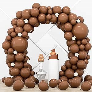 90pack Brown Balloons Different Size 18/12/10/5 Inch Brown Balloon Garland Arch Kit for Graduation, Wedding, Birthday, Princess Theme Party, Valentine's Day Party Decorations