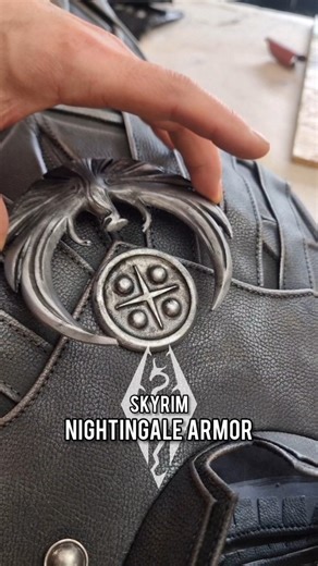Piece Of Cake on Instagram: "Painting and assembly of our Nightingale armor from Skyrim! This costume means a lot to us, we have crafted it hundreds of times so finally being able to share the crafting process is really special 🥰 The armor is made with a combination of EVA foam and faux leather, with real leather straps and resin casted details. If you missed Part 1, you can find it on our profile 👀 #skyrimcosplay #nightingalearmor #cosplayprocess #foamarmor #cosplaymaker"