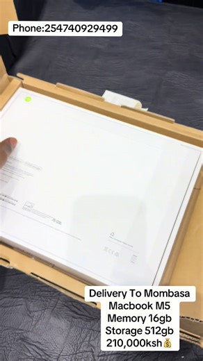 Macbook M5 Storage 512gb Memory 16gb Sold to Mombasa 210,000ksh💰 #macbook #m5 #fyp #apple #laptop