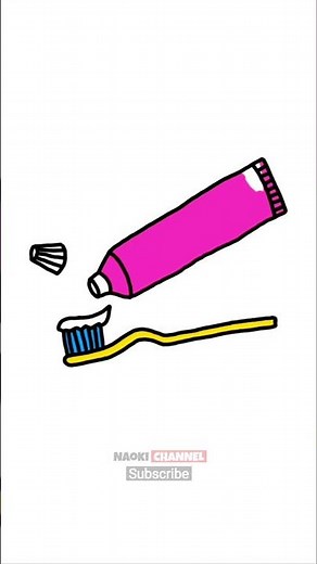 Cara menggambar sikat gigi dan odol - How to draw a toothbrush and toothpaste