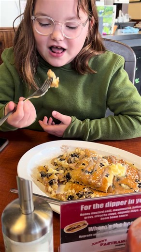 Do you think she likes the cookies and cream pancakes? Come and enjoy them today!!
