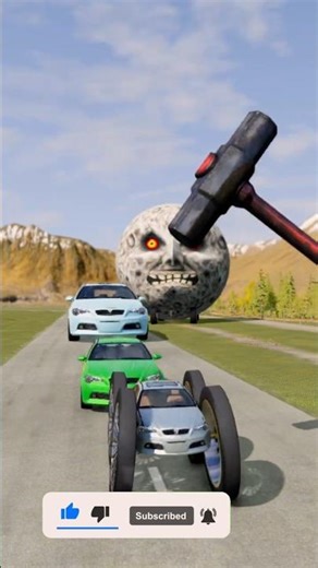 colorful big and small cars vs hammer #beamngdrive #automobile