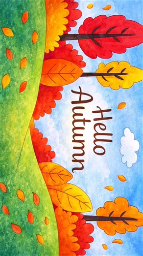 Autumn season drawing #drawing #bestscenery #drawingideas #scenery #artwork