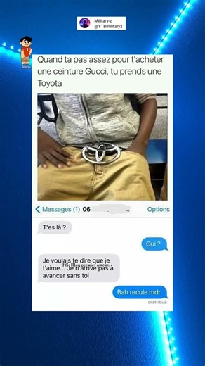Lorsque ta pas assez pour t'acheter une ceinture Gucci 😂 #memes #humour #viralshort #drole #funny