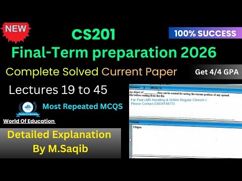 cs201 final term preparation 2026 || CS201 final term MCQS 2026 || cs201 Final Term current paper