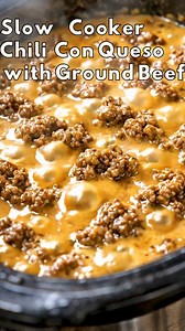🧀🔥 Slow Cooker Chili Con Queso with Ground Beef This Slow Cooker Chili Con Queso with Ground Beef is pure comfort in a bowl. Creamy, cheesy, and packed with savory beef, it’s an easy, irresistible dip that basically makes itself. Perfect for game day, parties, or a cozy night in. 🛒 Ingredients For the beef 1 lb ground beef 1 tsp chili powder ½ tsp cumin ½ tsp garlic powder Salt & black pepper, to taste For the queso 16 oz Velveeta, cubed 1 cup shredded cheddar cheese 1 (10 oz) can Rotel (dice
