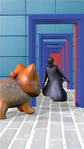 Innocent Cat vs Granny's Hallway #animation #suspense #gaming #funny #granny #grannygame #viral