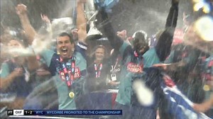 406K views · 5.5K reactions |  We are going up, say we are going up!  Wycombe have reached the Championship for the first time in their 133-year history after beating Oxford 2-1 at Wembley. Report: https://trib.al/ZDmUa5t | Sky Sports | Facebook