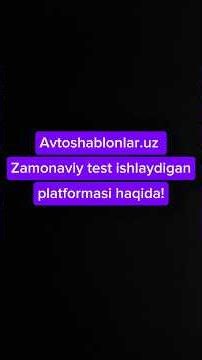 Avtoshablonlar.uz zamonaviy test ishlaydigan platforma! #automobile #avto #avtomaktab #test #prava