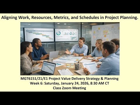MGT6151.21-E1 - Project Delivery Strategy & Planning - Week 6 Lecture