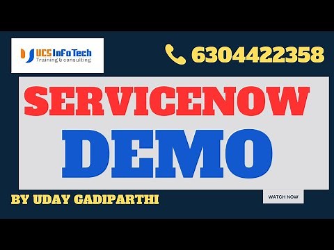 ServiceNow Demo explained in detail by Uday Gadiparthi --- +91 6281011466 .Contact us at 6304422358