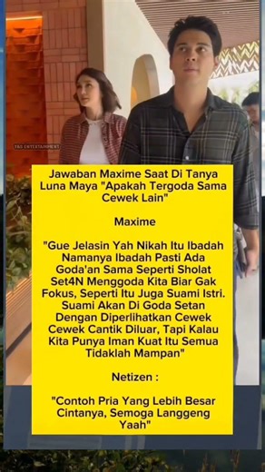 Bikin Merinding‼️ Jawaban Maxime Soal Godaan Rumah Tangga, Netizen: Langgeng Terus!