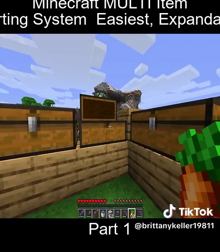 Part_1 Minecraft MULTI Item Sorting System Easiest Expandable