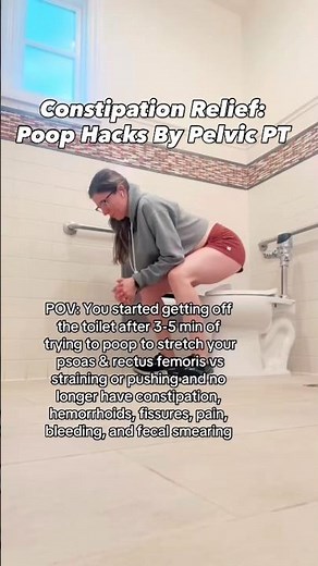 Constipation Relief: Poop Hacks By Pelvic PT! #poop #constipation #ibs #mom #dad #pregnancy #pt #fyp