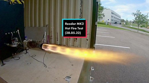 Reodor MK2 - Successful Hot Fire (Slow Mo) - 5s Burn 🔥 (28.05.22) • 🚀 Specifications: Bi-propellant liquid rocket engine with liquid oxygen and ethanol as propellants. We reached a peak of 4.1 kN of thrust. • ⚠️ We adhere to a strict safety procedure to ensure everyone’s safety. We have applied safety precautions which all participants require to follow. Safety has and always will be, our number one priority. • #rocketscience #rocket #engineering #hotfire #student #space #spacex #fyp #fypシ