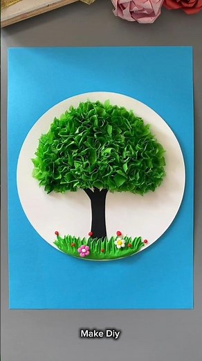 How to Make Easy Paper Tree Wall Hanging 🌳 | DIY Tissue Paper Tree Craft | Home Decoration Idea