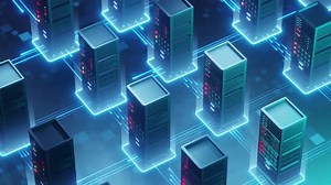 Modern Data Center with Server Racks and Connectivity