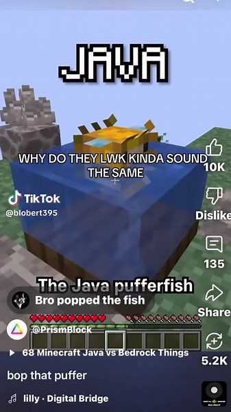 Pufferfish Behavior in Java Edition