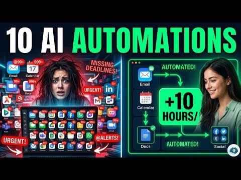 10 AI Automations That Save Me 10 Hours Every Week (No Code, 2026 Guide) #chatgpt #technology