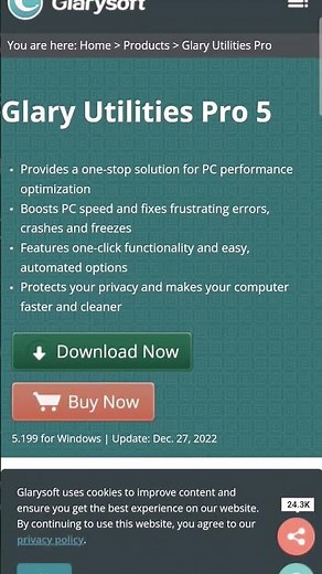 Glary Utilities Pro 5.190 Full Version ForPC Cleaner Repair Error And Optimize Windows #shorts