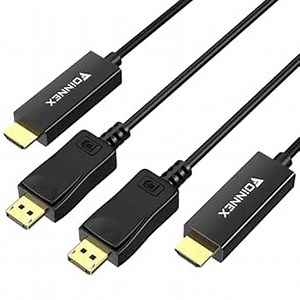 4K DisplayPort to HDMI Cables 6.6FT, 2 Pack Uni-Directional DP to HDMI Cable Compatible for DP Sorce to HDMI Display