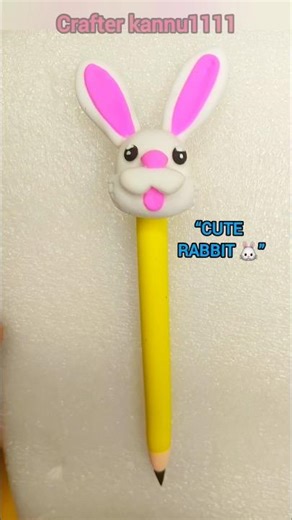 “Cute Rabbit Pencil Holder 🐰 | Polymer Clay Topper #shorts”