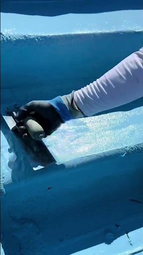 Start To Finish On The Stairs Of The Pool,This is Aqua Blue... #Shorts #primetimepoolplastering