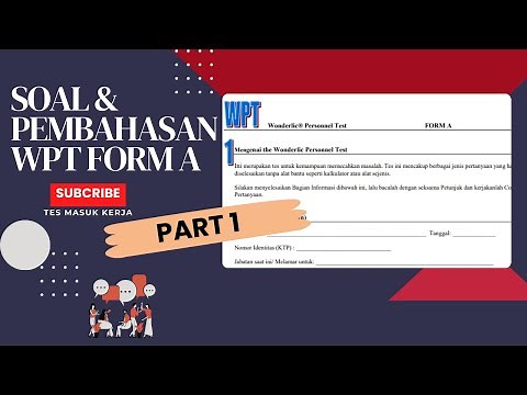 Psikotes IQ WPT (Wonderlic Personnel Test) Form A | Part 1 (1 - 15)